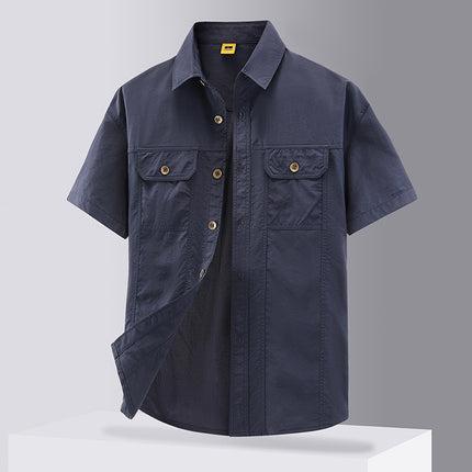 Casual Solid Color Workwear Shirt Men