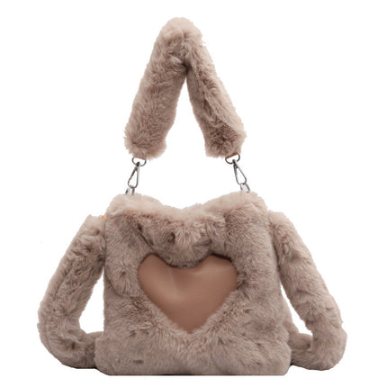 Love Winter Plush Shoulder Handbags