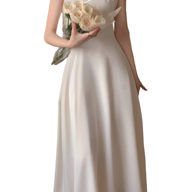 Off-shoulder Sleeveless Waist Slimming Dress