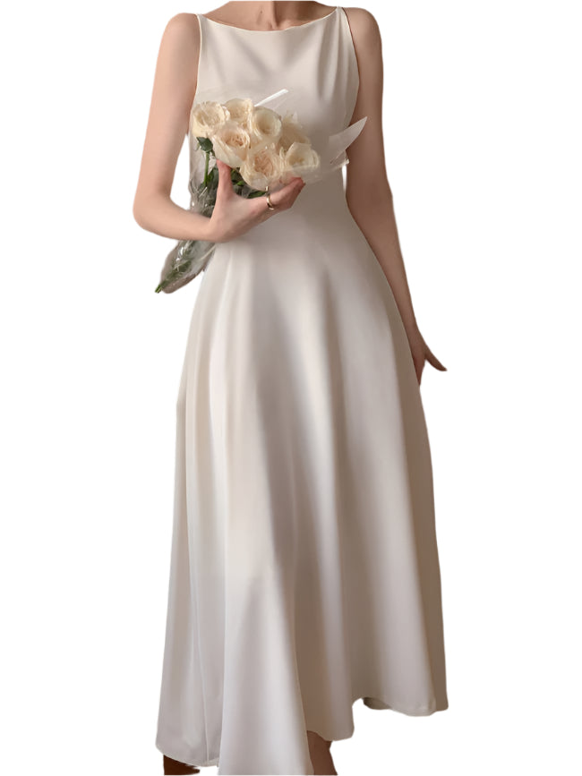 Off-shoulder Sleeveless Waist Slimming Dress