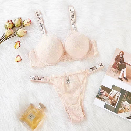 Lace Rhinestone Bra & Panty Set