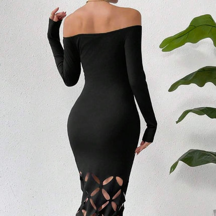 Shoulder Cut Out Bodycon Maxi Dress