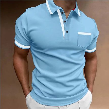 Casual Square Collar Double Buckle Short Sleeve