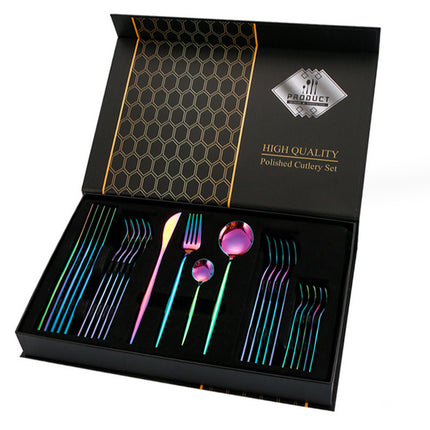 Stainless Steel Tableware 24-piece Set with Gift Box