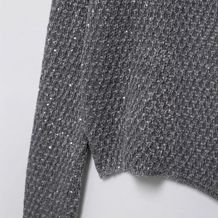 Fashionable Beads Decoration Knitted Coat