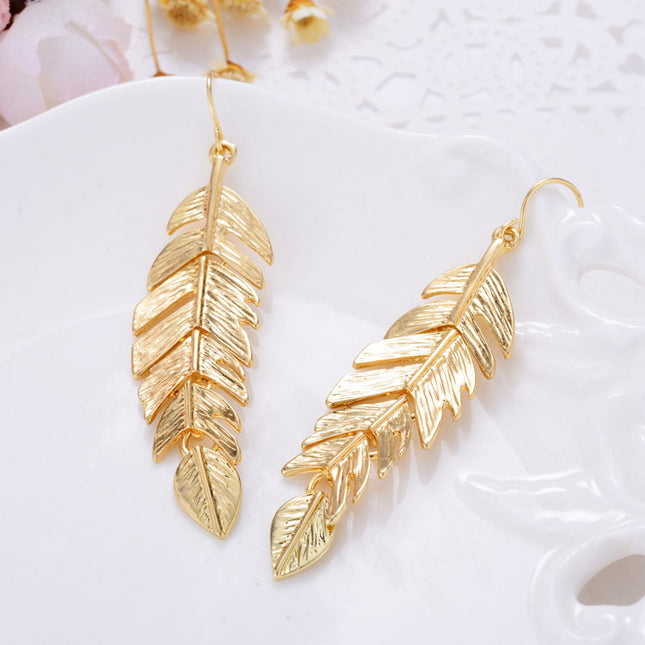 Tassel Leaf Long Earrings