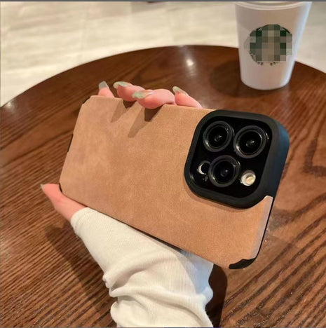 iPhone 13/14/15/16 Korean Style Suede Drop-resistant All Models