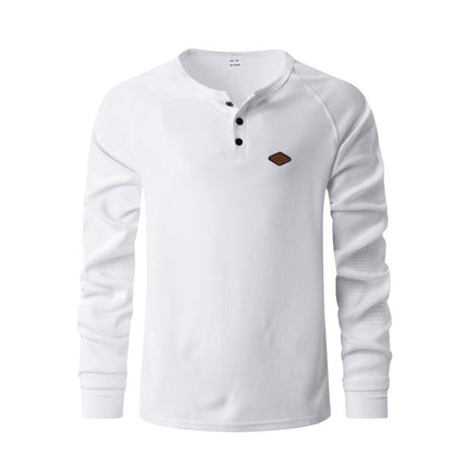 Waffle Buckle Quick-drying Raglan Henry Long Sleeve