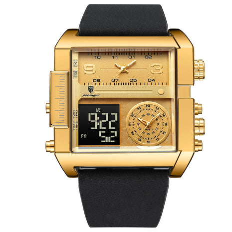 Reloj de cuarzo electrónico de doble pantalla Fashion