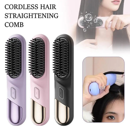 Cordless Wet & Dry Hair Straightener Brush