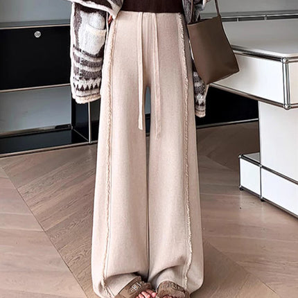 Fringed Burr Knitted Trousers