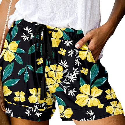 Printed High Waist Straight Shorts