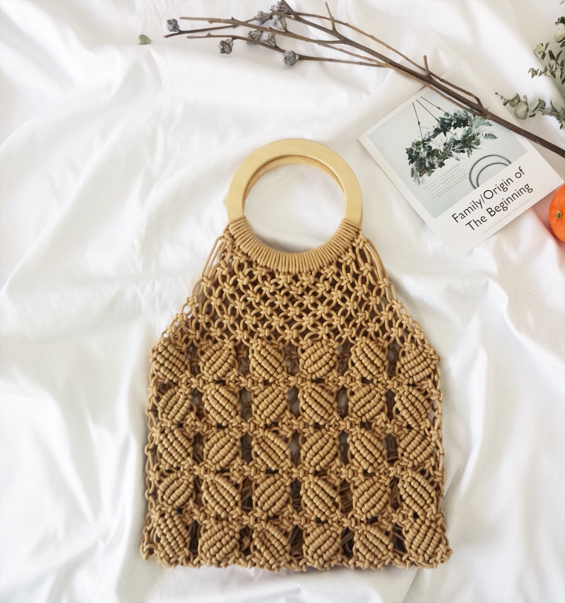 Cotton Rope Straw Handbag
