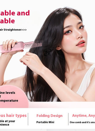 Straight Comb Hair Straightener – Wireless, Portable & Anti-Frizz Magic Brush