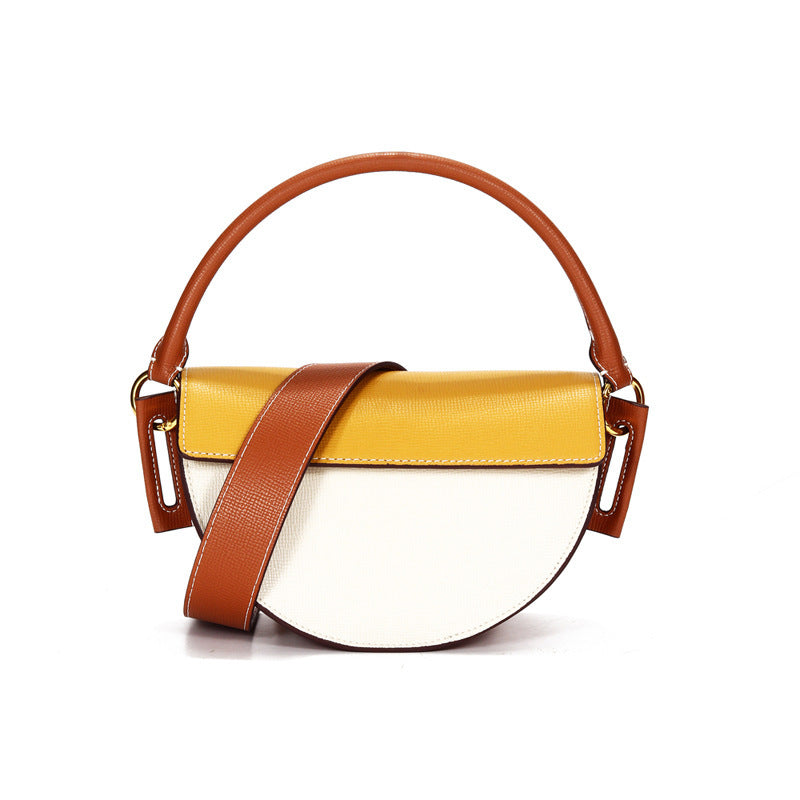 Saddle Crescent Cowhide Bag – Dumpling Shape Shoulder Handbag
