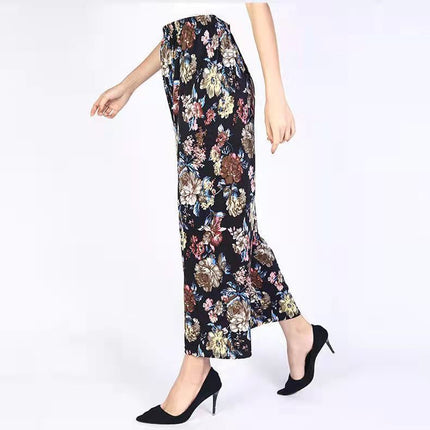 Loose Casual Ice Silk Stretch Nine-quarter Pants