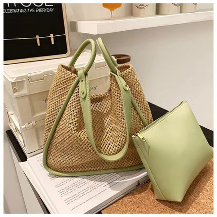 Large Capacity Contrast Colour Tote Handbags