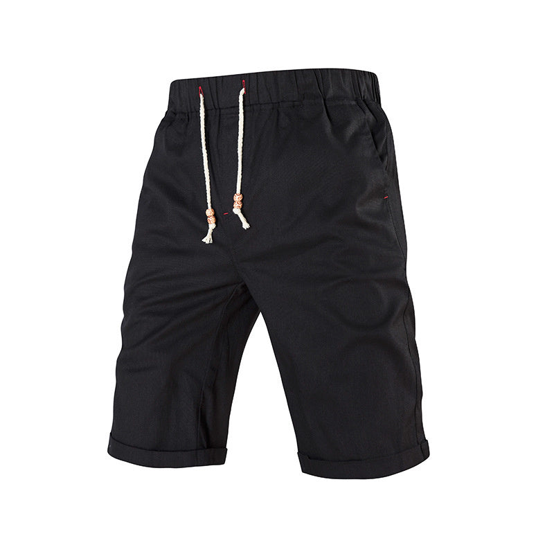Men's Summer Casual Drawstring Shorts with Zipper Pockets