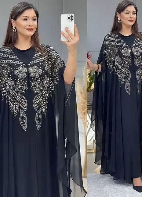 فستان سهرة طويل بنقشة الزهور