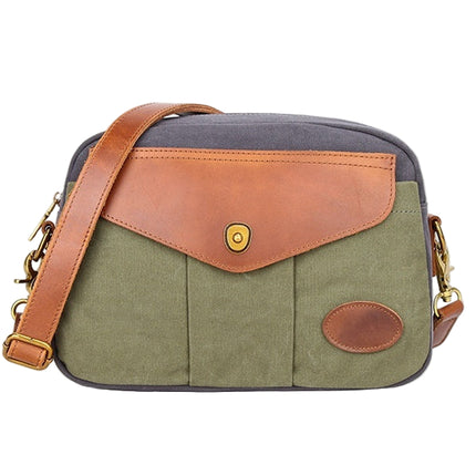 Color Blocked Retro Canvas Crossbody Bag