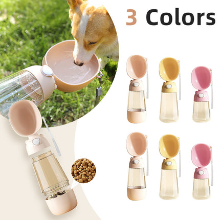 Portable Water Bottle and Food Container For Pets Feeder Bowl Outdoor