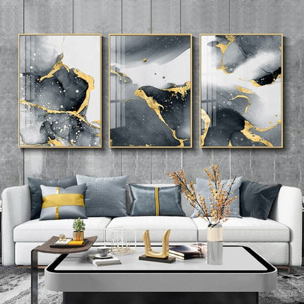 Black & Gold Marble - 60x80 cm