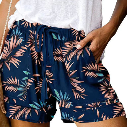 Printed High Waist Straight Shorts
