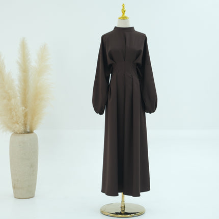 Solid Color Drawstring Sleeve Abaya