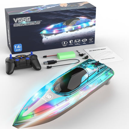 Luminous Remote-control High-speed Speedboat LED Glare Remote Children Ship Model