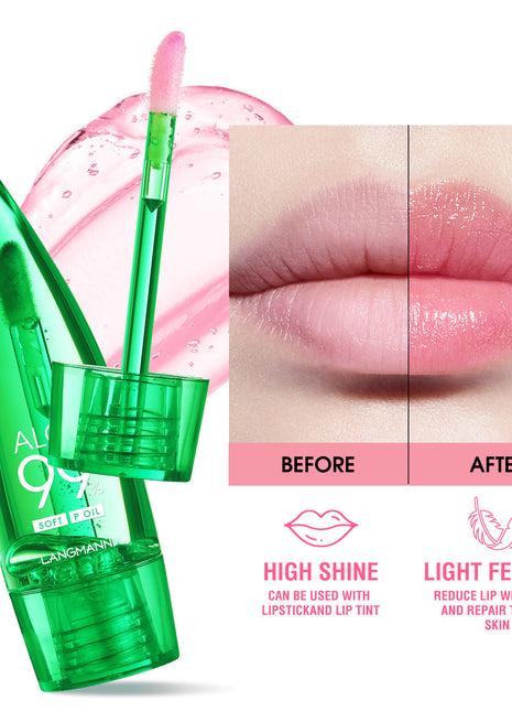 Aloe Vera Color-Changing Lip Gloss | Temperature-Sensitive Hydrating Lip Gloss | Moisturizing Personalized Lip Tint