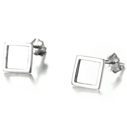 925 Sterling Silver Square Shape Earrings