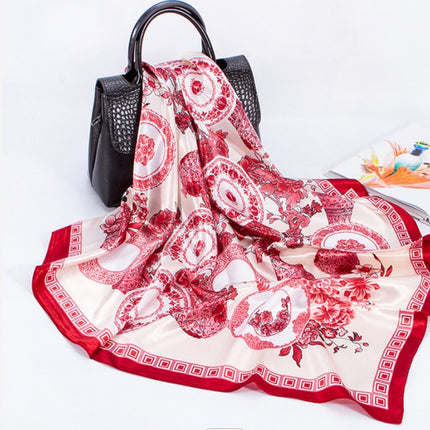 Digital Printed Square Silk Scarf