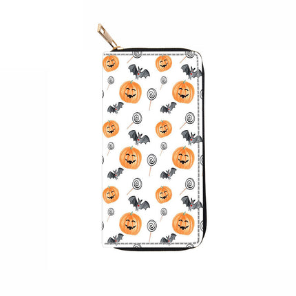 Halloween PU Long Zip Wallet