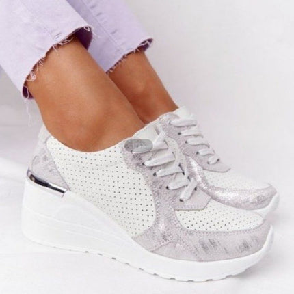 Plus Size Casual Platform Lace-up Wedge Shoes