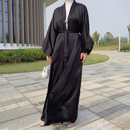 Bubble Satin Cardigan Abaya