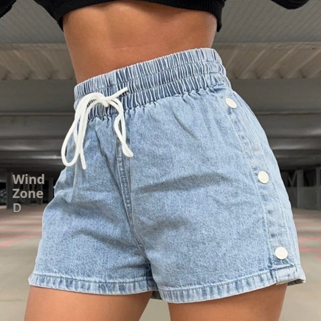 Commuter's Elastic Denim Shorts