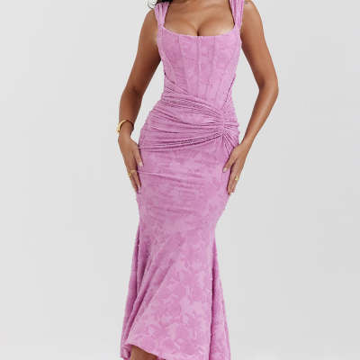 Mozision Off-shoulder Backless Evening Dress