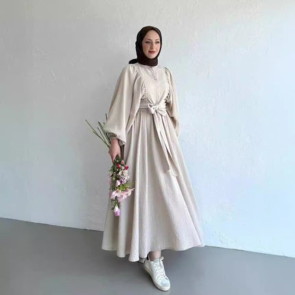 Long Sleeves Top Swing Mid-length Dress