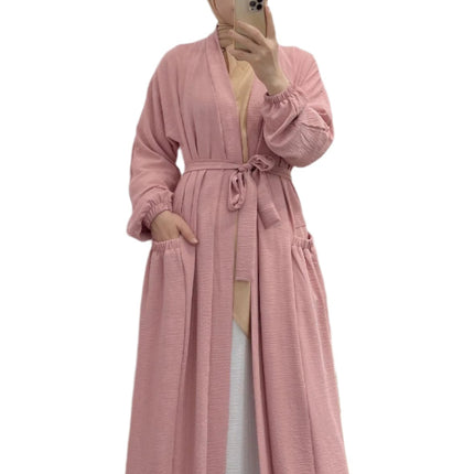 Lace-up Stitching Elegant Abaya