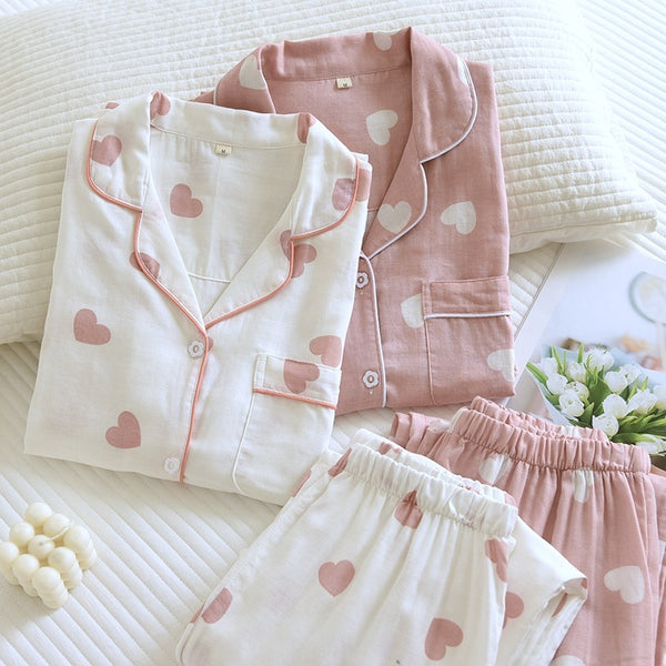 Light Thin Double-layer Cotton Gauze Pyjamas