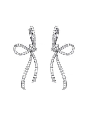 French Style Full Zirconium Bow Ear Clip