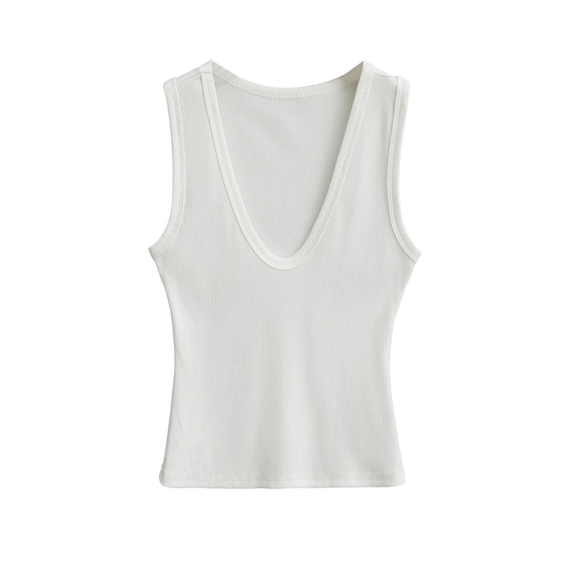 Deep U-neck Short Top
