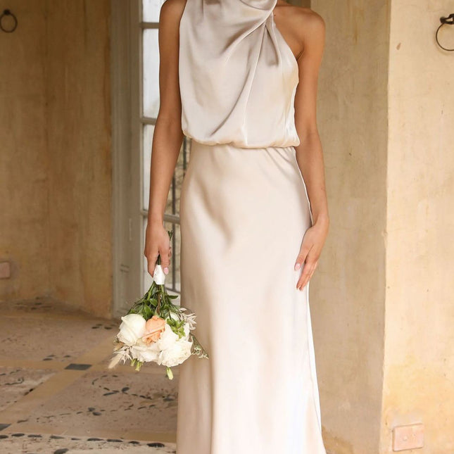 Sleeveless Halter Neck Dress