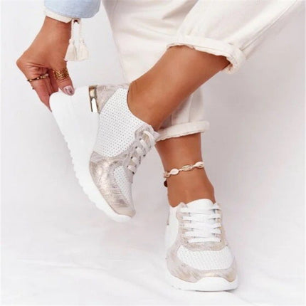 Plus Size Casual Platform Lace-up Wedge Shoes