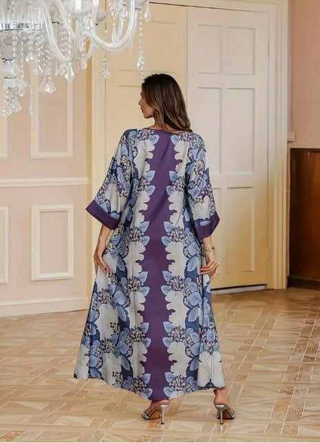 Elegante vestido floral de manga larga