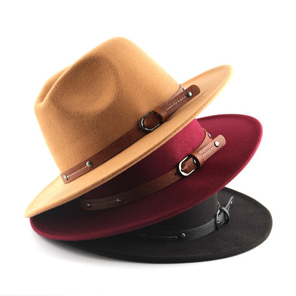 Flat Woolen Top Jazz Hat