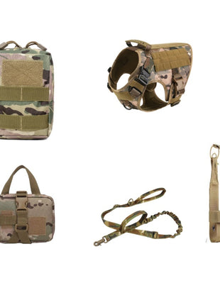 5 Pieces Set Tactical Dog Harness German Shepherd K9 Training Vest Dog Harness And Leash Set For All Breeds Dogs