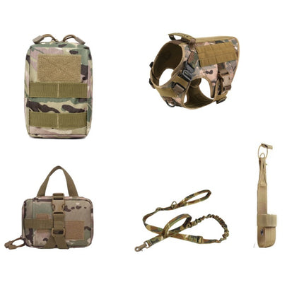 5 Pieces Set Tactical Dog Harness German Shepherd K9 Training Vest Dog Harness And Leash Set For All Breeds Dogs