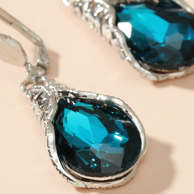 Blue Water Drop Earring