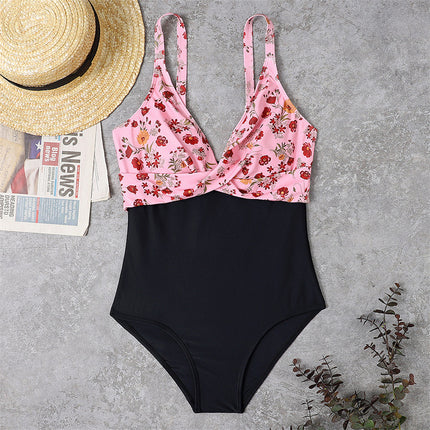 Slimming Color Matching One-piece Swimsuit